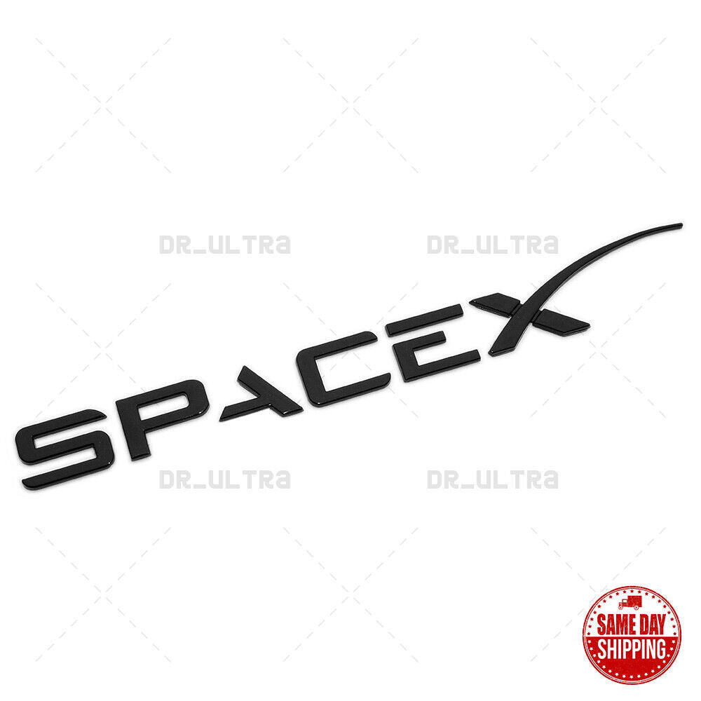 Tesla SpaceX 3D Decal Letter Nameplate Logo Badge Emblem Decorate Gloss Black