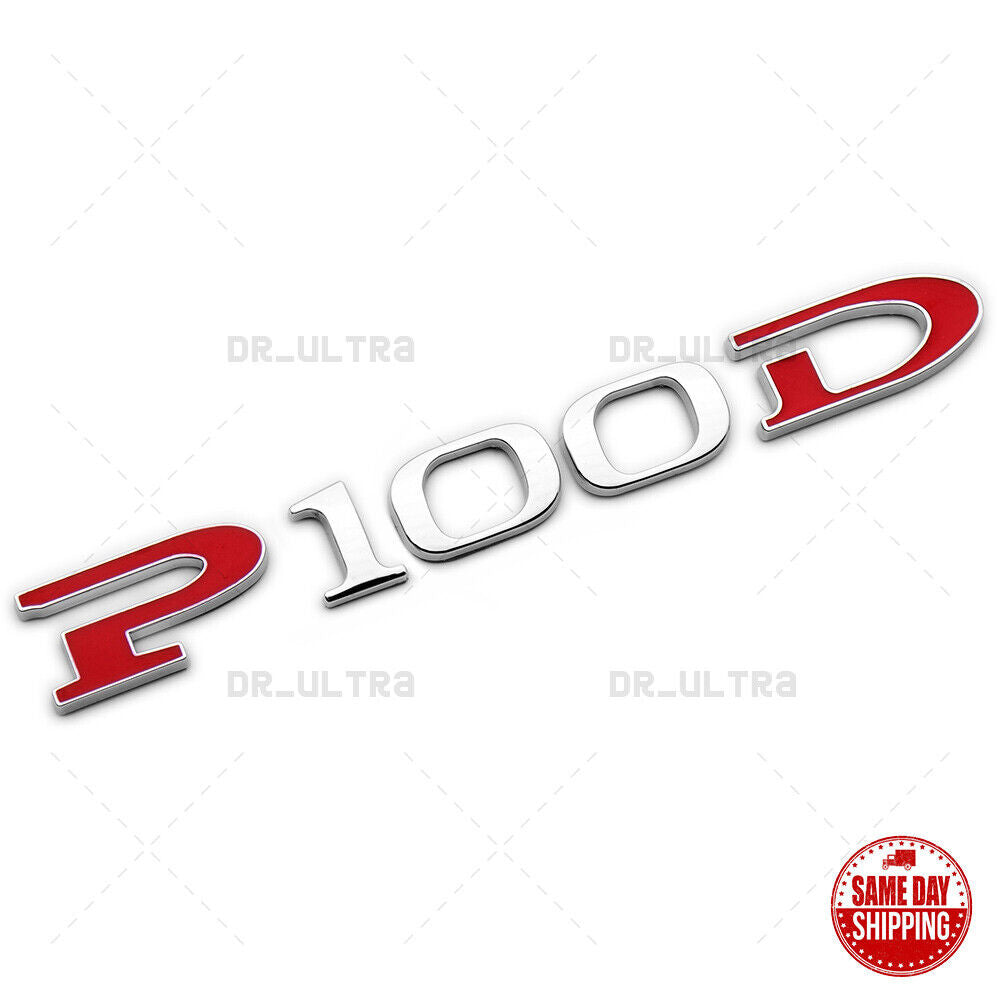 Tesla Rear Liftgate P100D Letter Nameplate Logo Badge Emblem Sport OEM Chrome