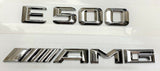 #1 CHROME E500 + AMG REPLACEMENT FOR MERCEDES REAR TRUNK EMBLEM BADGE DECAL LID