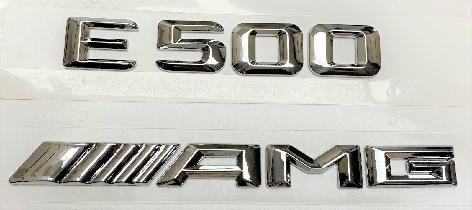 #1 CHROME E500 + AMG REPLACEMENT FOR MERCEDES REAR TRUNK EMBLEM BADGE DECAL LID