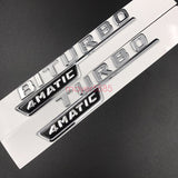 Chrome A45 AMG BITURBO Letters Trunk Embl Badge Sticker For Mercedes Benz A45