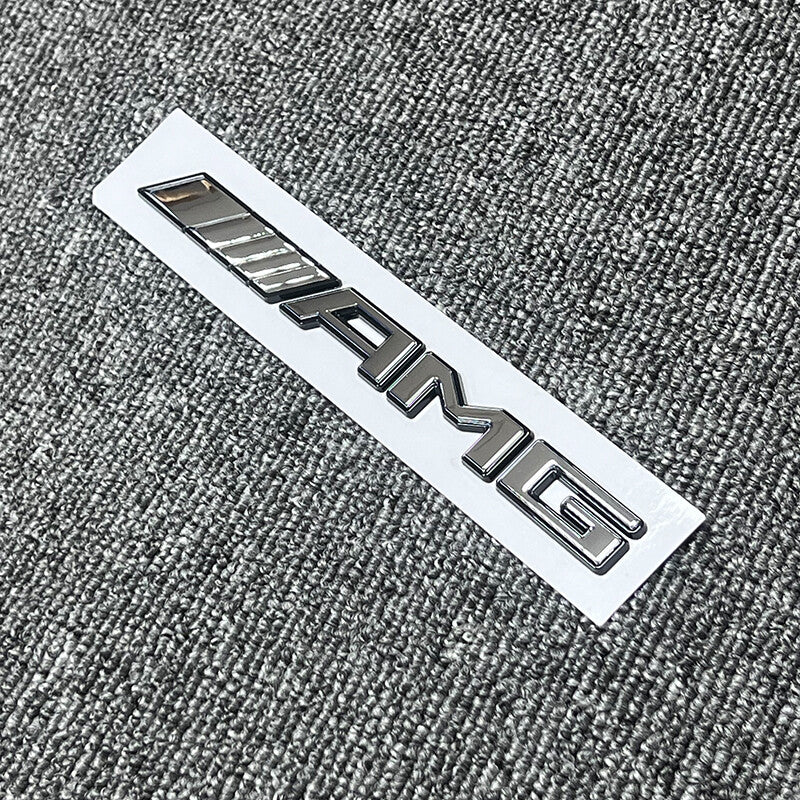 Black Chrome AMG Emblem Badge Rear Trunk Decal For A C E S CL SL ML CLK CLS SLK