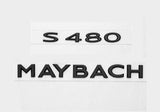Gloss Black S480 Maybach Number Trunk Letters Badge Emblems Sticker For Benz