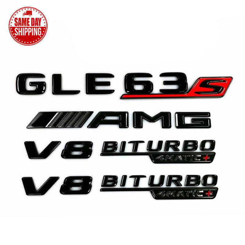 Gloss Black GLE63S AMG V8 BITURBO 4matic+ Sticker Emblem Badge For GLE63s AMG