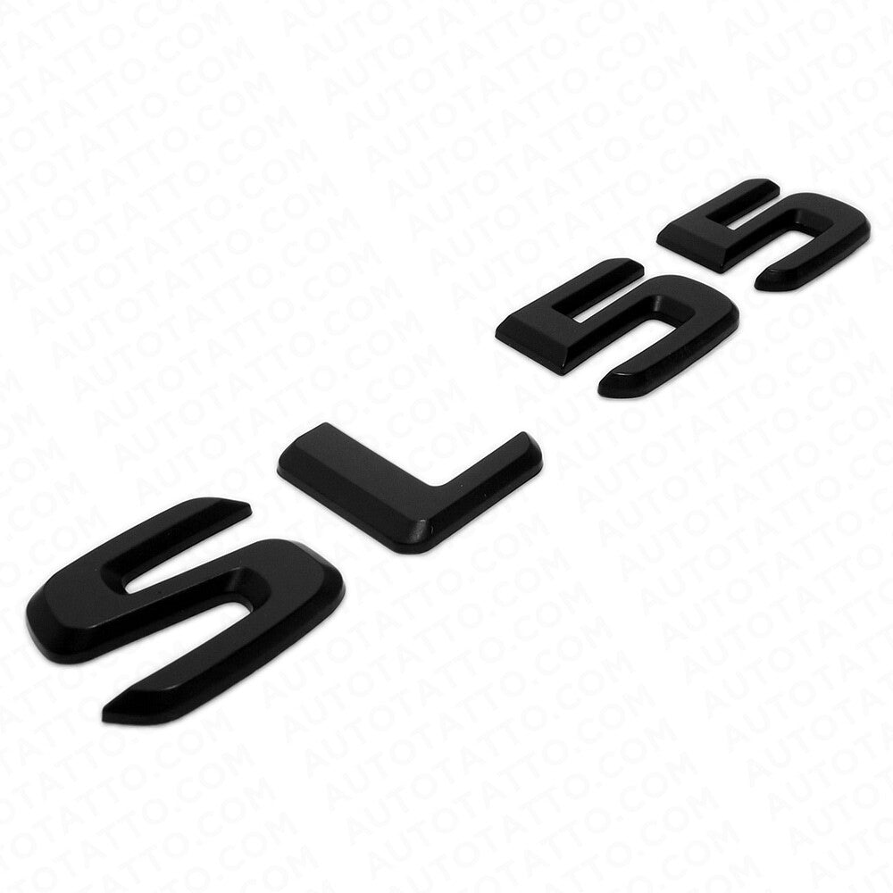 01-14 SL 55 AMG 3D Letter Emblem Trunk Logo Nameplate Badge Decorate Sport Black