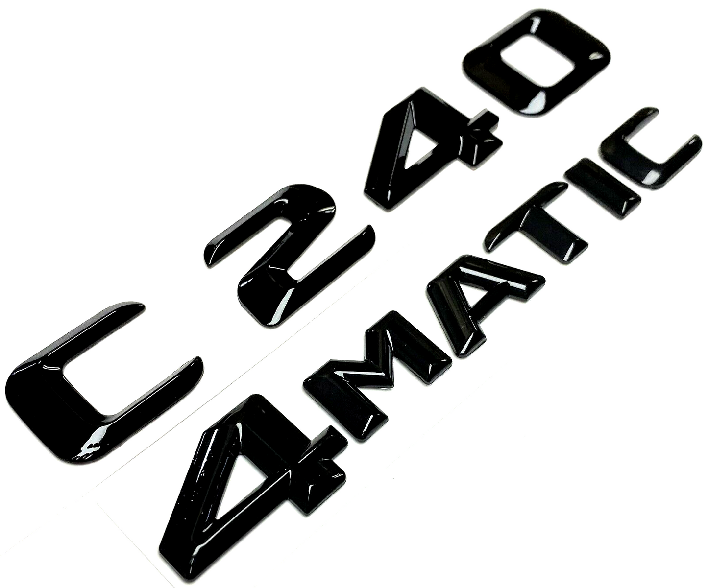 #1 BLACK C240 + 4MATIC REPLACEMENT FOR MERCEDES REAR TRUNK EMBLEM BADGE DECAL