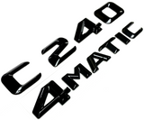#1 BLACK C240 + 4MATIC REPLACEMENT FOR MERCEDES REAR TRUNK EMBLEM BADGE DECAL
