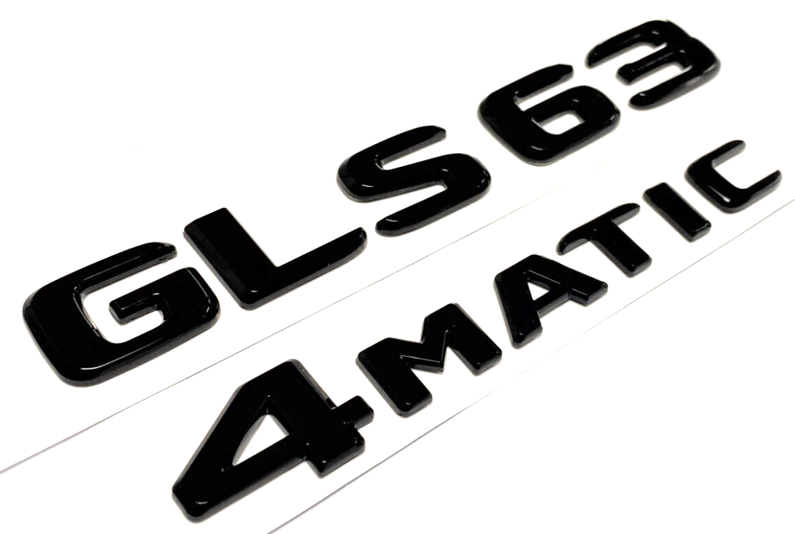 GLOSS BLACK GLS63+4MATIC FOR MERCEDES REAR TRUNK EMBLEM BADGE NAMEPLATE NUMBERS