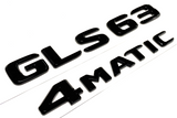 GLOSS BLACK GLS63+4MATIC FOR MERCEDES REAR TRUNK EMBLEM BADGE NAMEPLATE NUMBERS