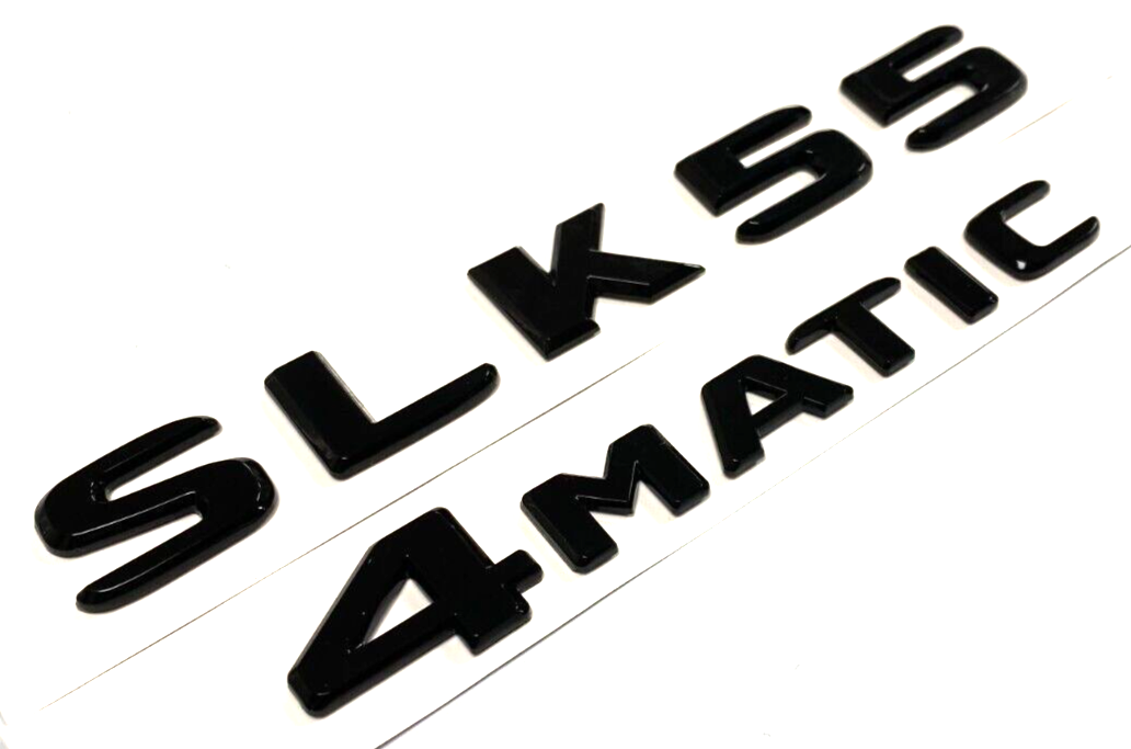 SLK55 + 4MATIC BLACK FOR MERCEDES REAR TRUNK EMBLEM BADGE NAMEPLATE DECAL NUMBER