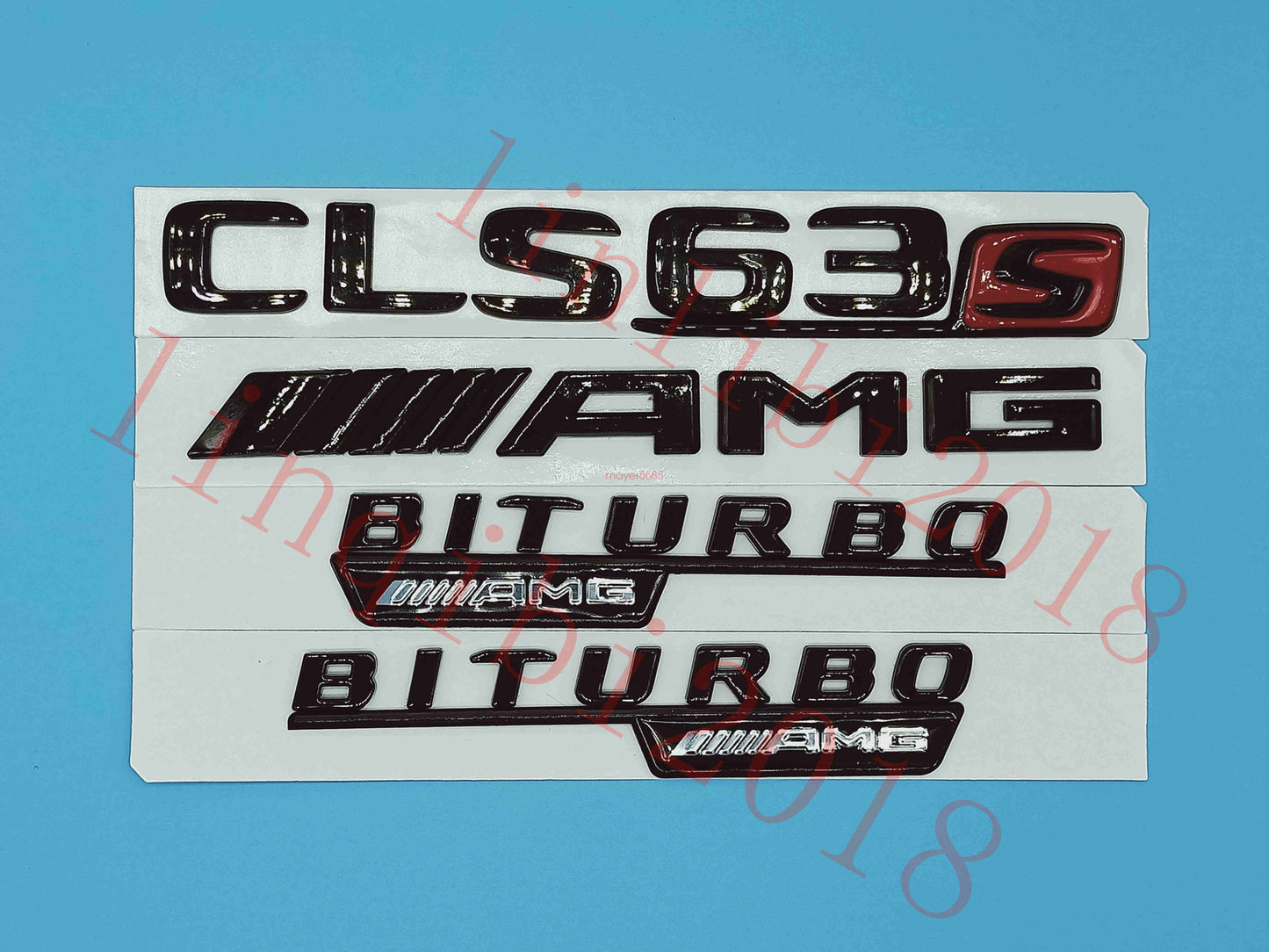 Gloss Black Flat "CLS63s AMG BITURBO" Trunk Embl Badge Sticker for Mercedes Benz