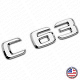 07-15 C 63 AMG Letter Emblem 3D Trunk Logo Nameplate Badge Decorate Sport Chrome