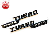 Gloss Black TURBO 4MATIC Side Decal Badge For Mercedes-Benz GLC220 GLC250 GLC43