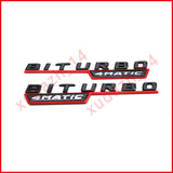 Gloss Black & Red C43 S AMG BITURBO 4MATIC Badge Emblem Set For Mercedes Benz