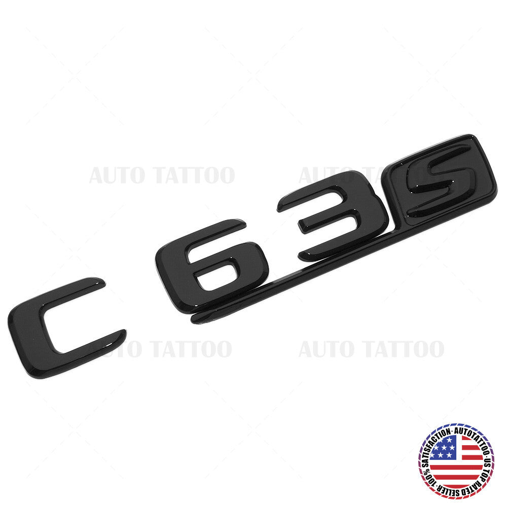 17-20 C63 S AMG Emblem Trunk Lid Letter Logo Nameplate Badge Decorate Blackout