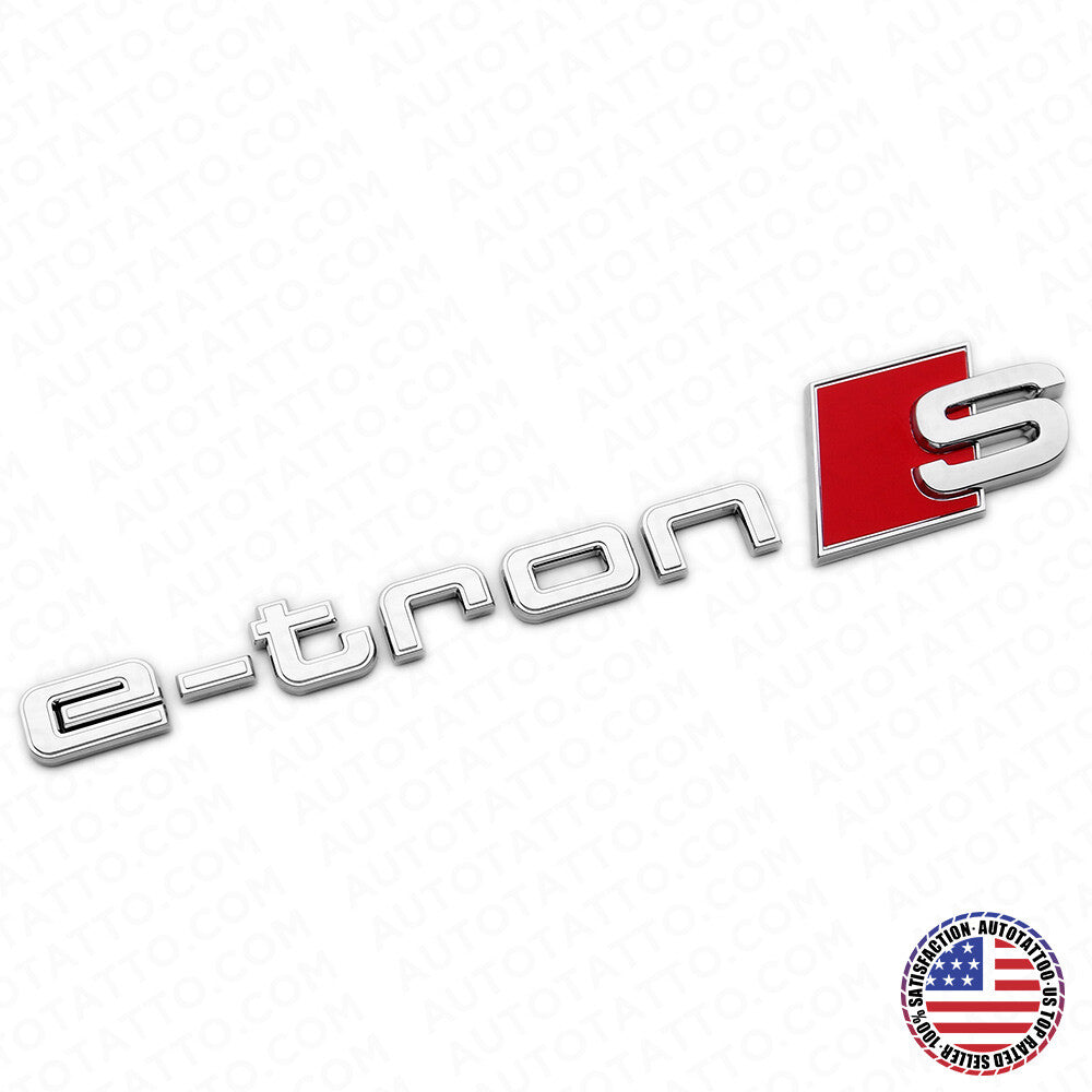 Audi e-tron S OEM Chrome Letter Liftgate Nameplate Trunk Emblem Badge Sport