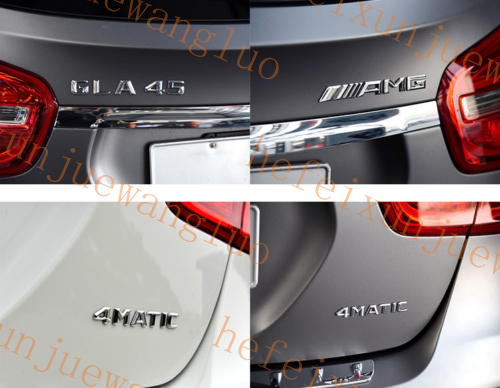 1 set Chrome Letters Rear Trunk Emblems Badges for A-Class W176 A45 AMG TURBO