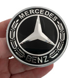 57mm Front Hood Emblem BLACK Star For MB C180 C200 C250 C300 C350e C400 C43 C63