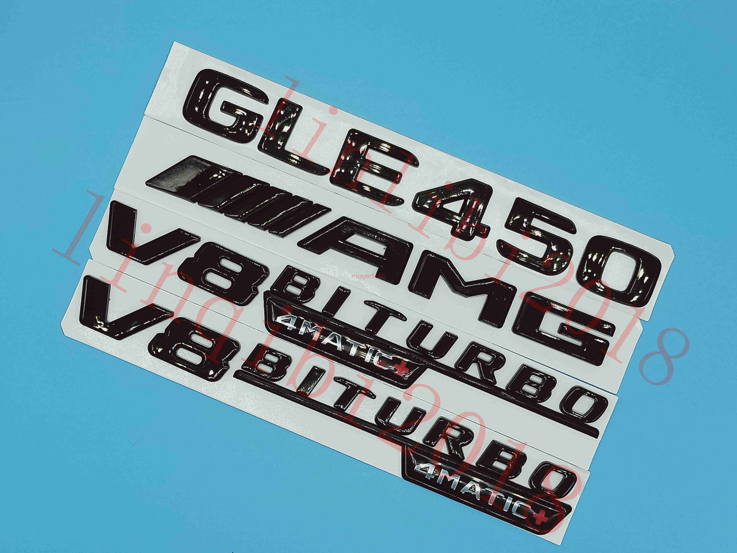 Gloss Black GLE450 AMG V8 BITURBO Trunk Embl Badge Sticker for Mercedes Benz