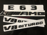 Gloss Black E63 + S AMG V8 BITURBO Trunk Emblem Badge Sticker