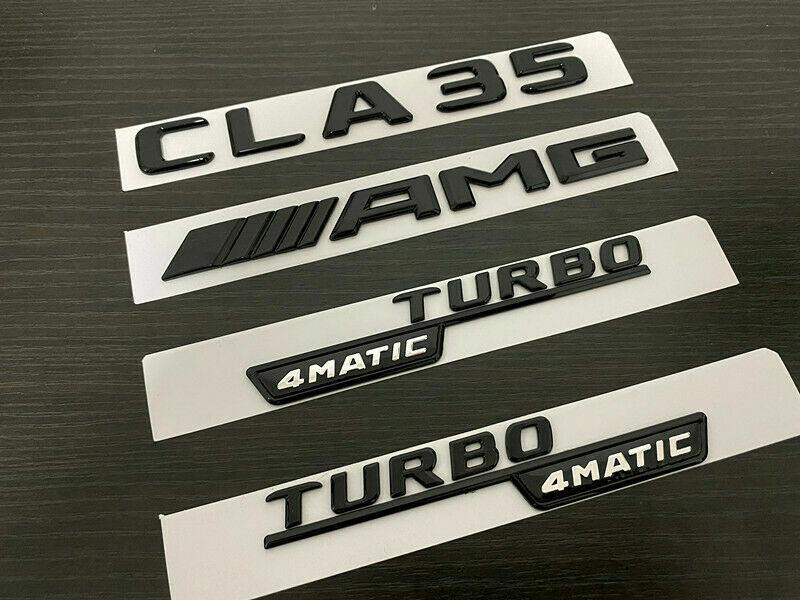Gloss Black CLA35 AMG TURBO 4MATIC replacement Badge Emblem For C118 CLA Class