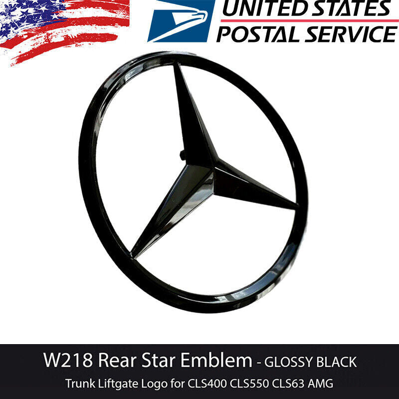 GLOSS BLACK MERCEDES CLS W218 2012-2018 REAR TRUNK BOOT LID STAR BADGE EMBLEM US