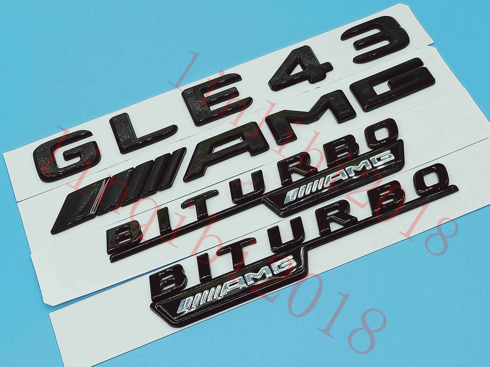 Gloss Black Flat " GLE43 AMG BITURBO" Trunk Embl Badge Sticker for Mercedes Benz