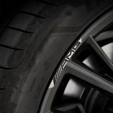 4Pcs Wheels Rim Stickers Fit for AMG Chrome Black Metal Strong Adhesive Decals