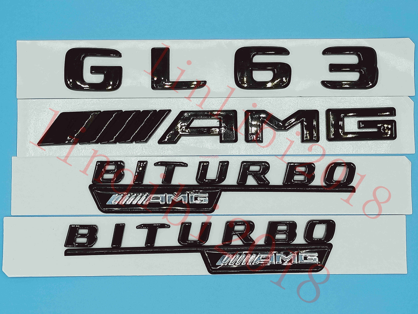 Gloss Black Flat " GL63 AMG BITURBO" Trunk Embl Badge Sticker for Mercedes Benz