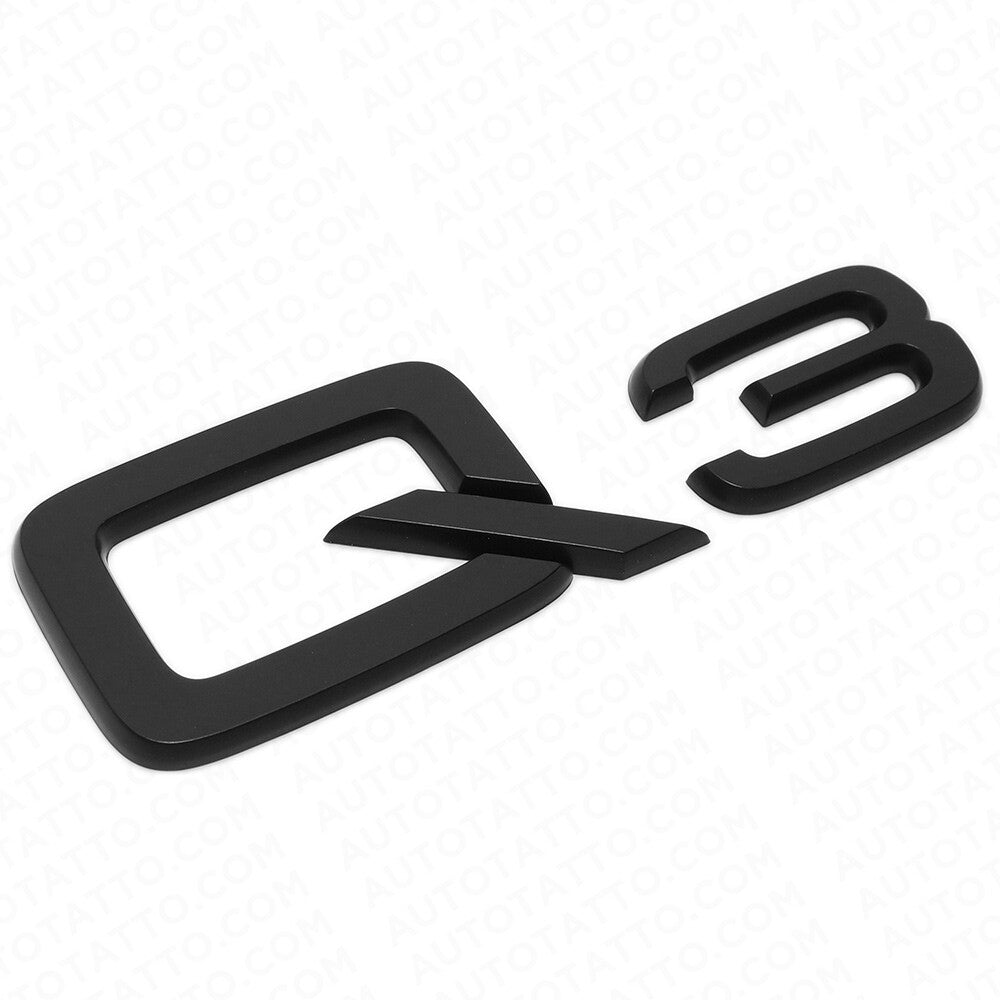 Audi Q3 Matte Black Rear Letter Liftgate Nameplate Trunk Emblem Badge Sport