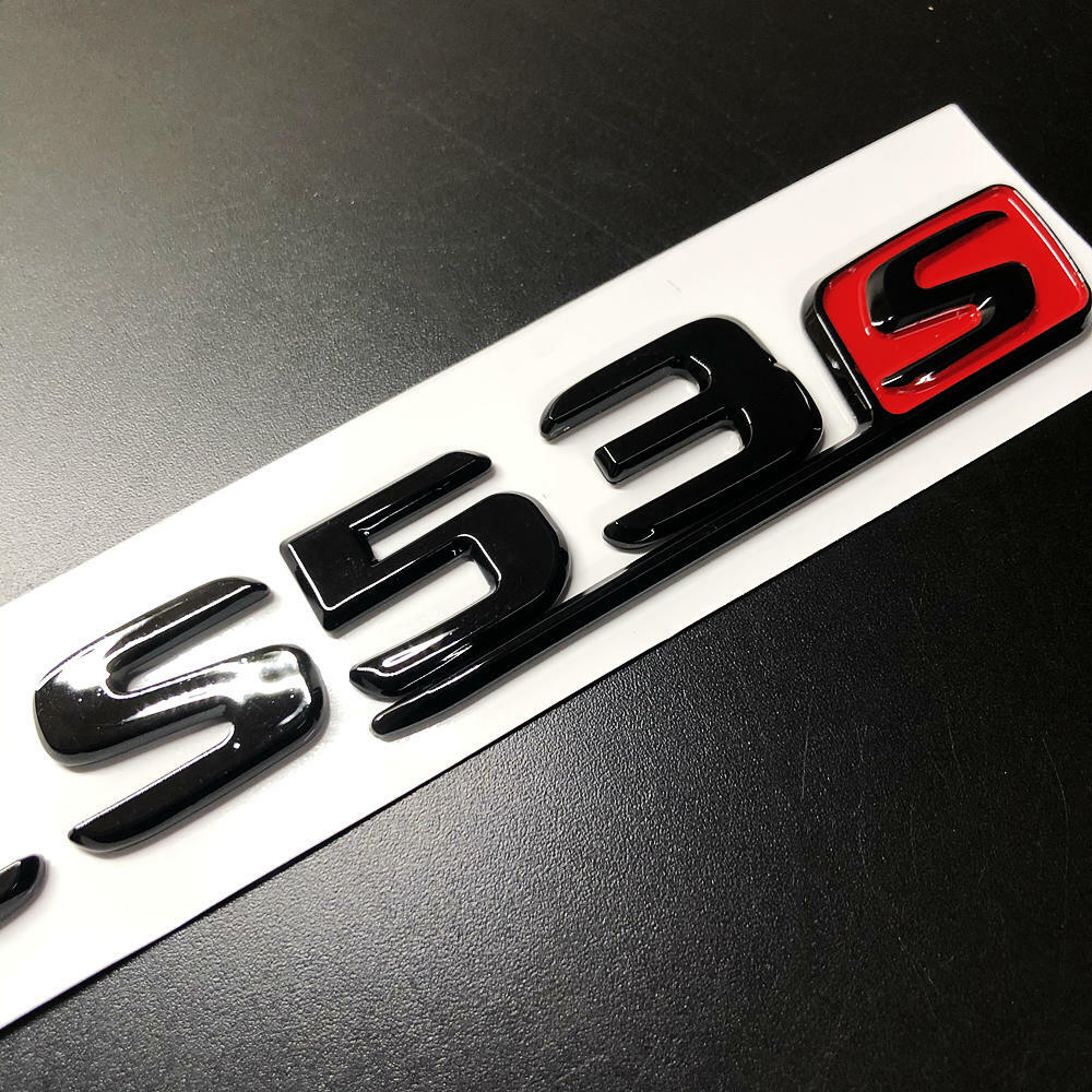 CLS53S Glossy Black Red S Car Rear Trunk Lid Sticker Emblem For Mercedes-Benz