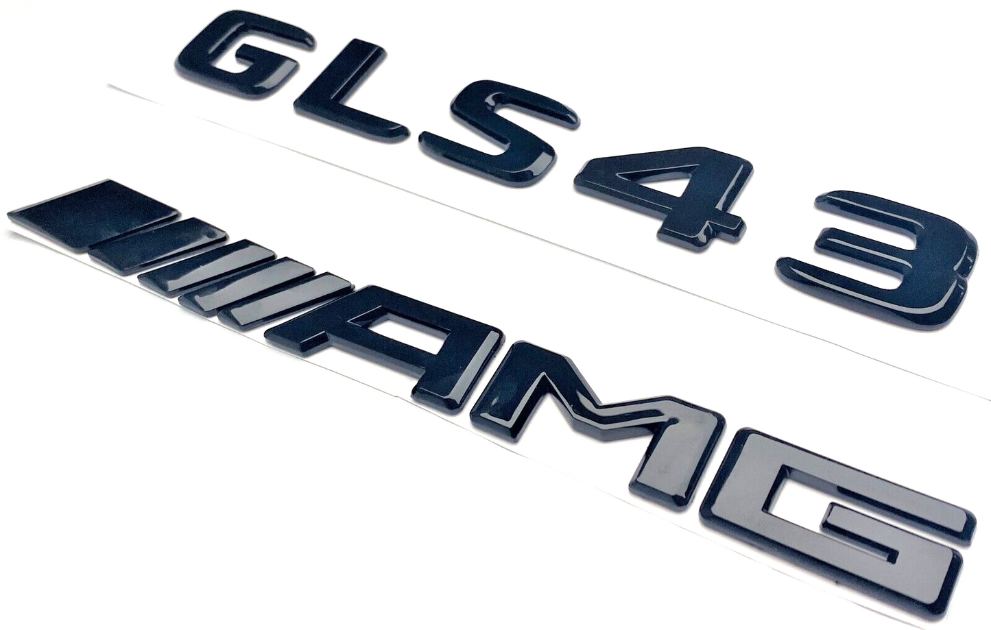 #2 BLACK GLS43 + AMG REPLACEMENT FOR MERCEDES REAR TRUNK EMBLEM BADGE DECAL LID