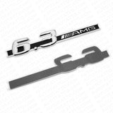 2x OEM ABS Mercedes 6.3 AMG Emblem Fender Logo Badge Nameplate Decoration Sport