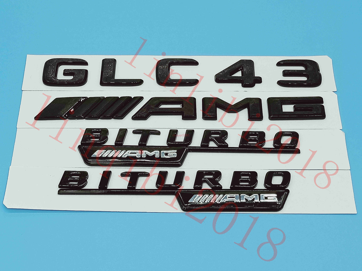 Gloss Black Flat " GLC43 AMG BITURBO" Trunk Embl Badge Sticker for Mercedes Benz
