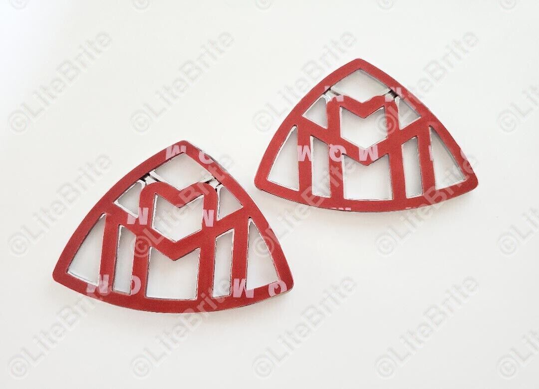 1Pair Chrome Silver Mercedes-Benz Maybach LH,RH Side Fender Sticker Emblem Badge