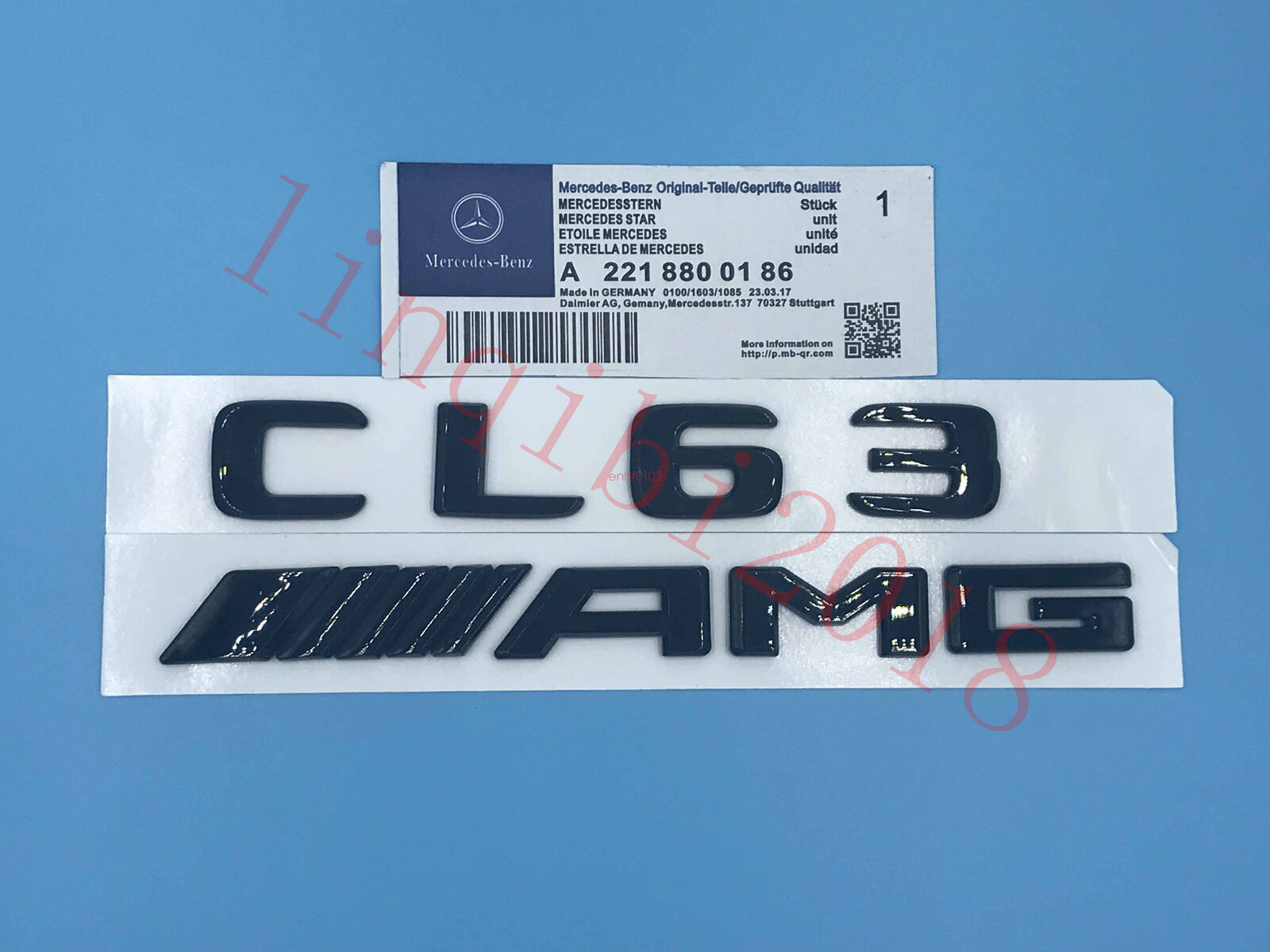 NEW Gloss Black CL63 + AMG Letters Trunk Embl Badge Sticker for Mercedes Benz