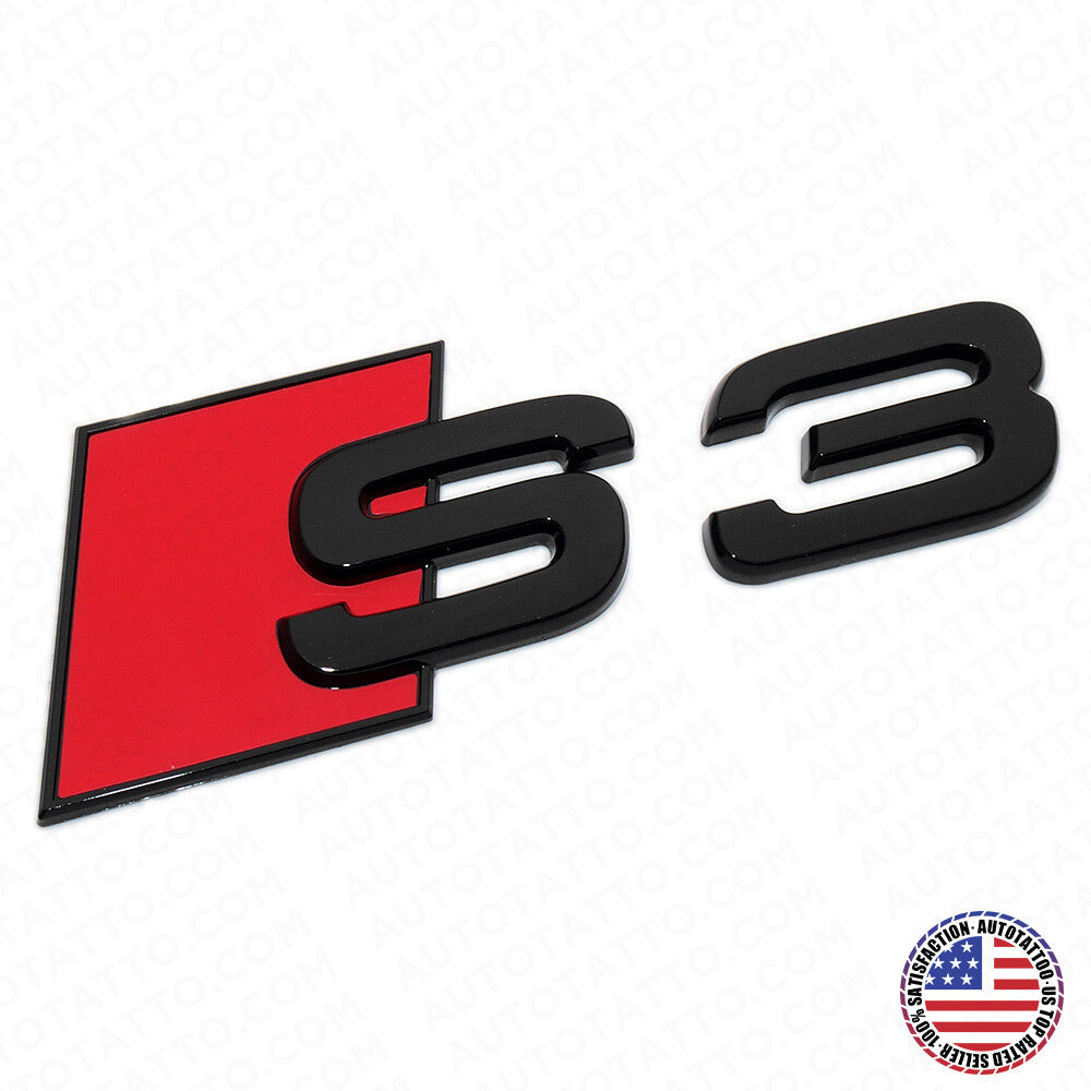 Audi S3 Gloss Black Rear Letter Tail Nameplate Trunk Emblem Badge Sport Sline