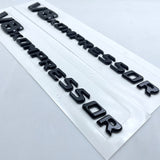 2X Gloss Black V8 KOMPRESSOR Side Fender Emblem Badge FOR Mercedes Benz AMG