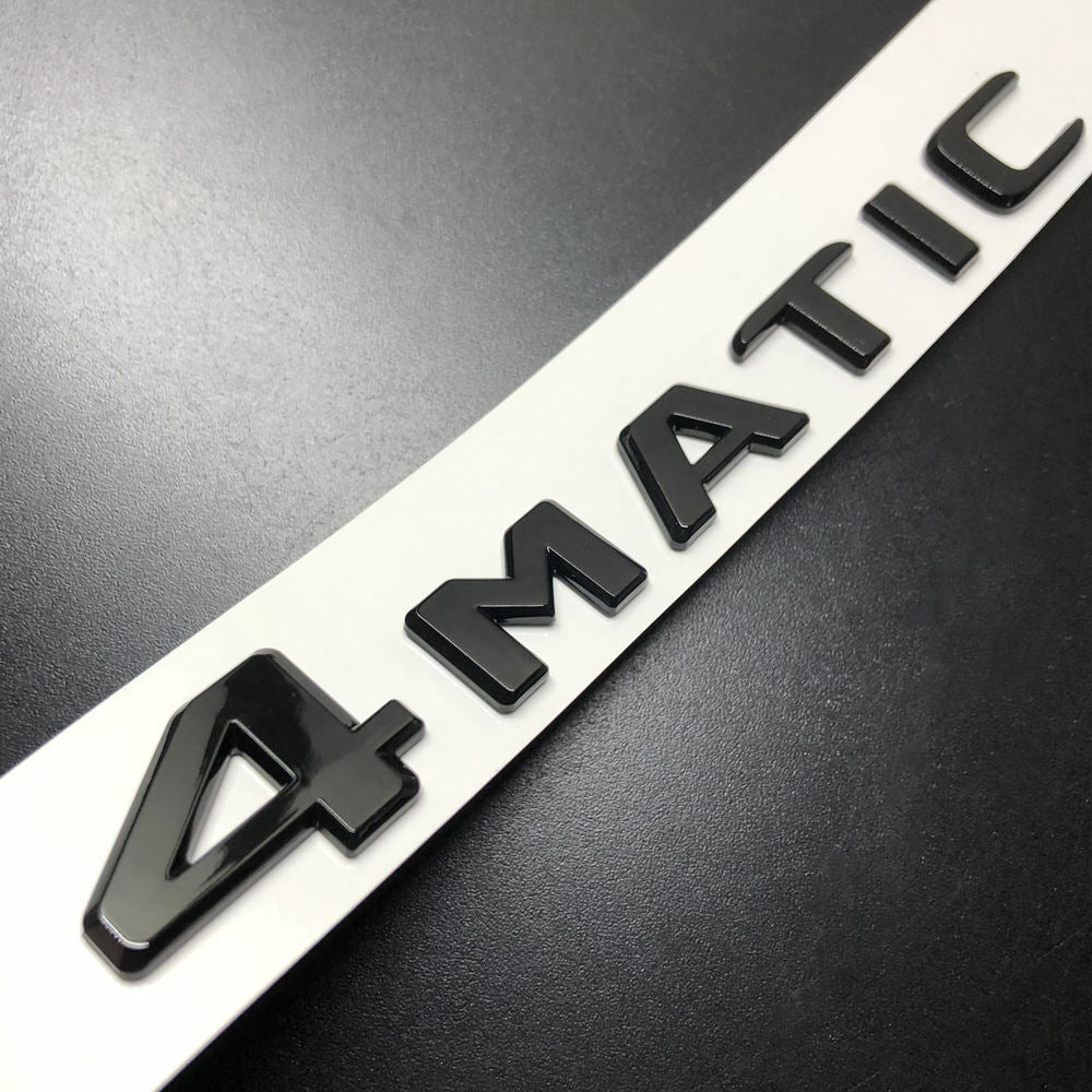 4Matic Gloss Black Car Rear Trunk Lid Sticker Emblem For Mercedes-Benz 2017-23