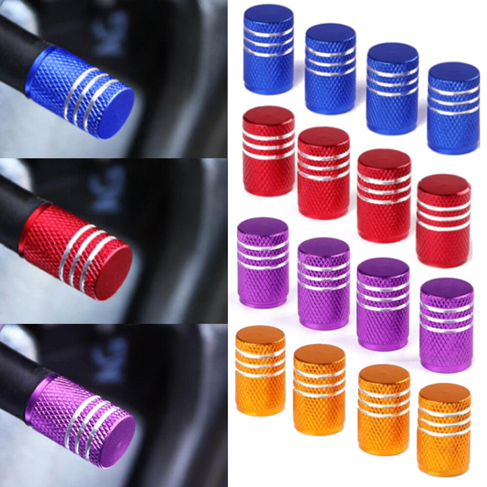 4x Aluminum Car Tyre Tire Air Valve Stem Screws Caps Cover Accessories Universal