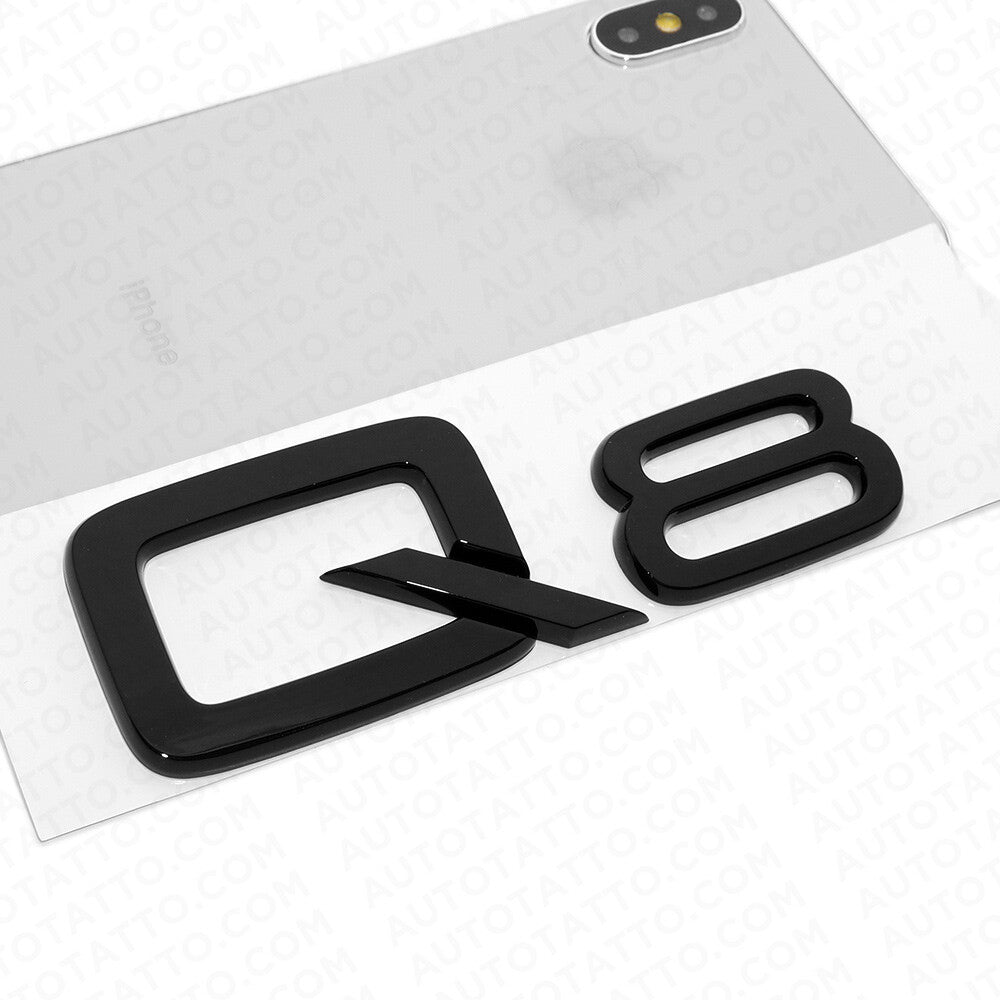 Audi Q8 Gloss Black Rear Letter Liftgate Badge Trunk Emblem Badge Logo Sport