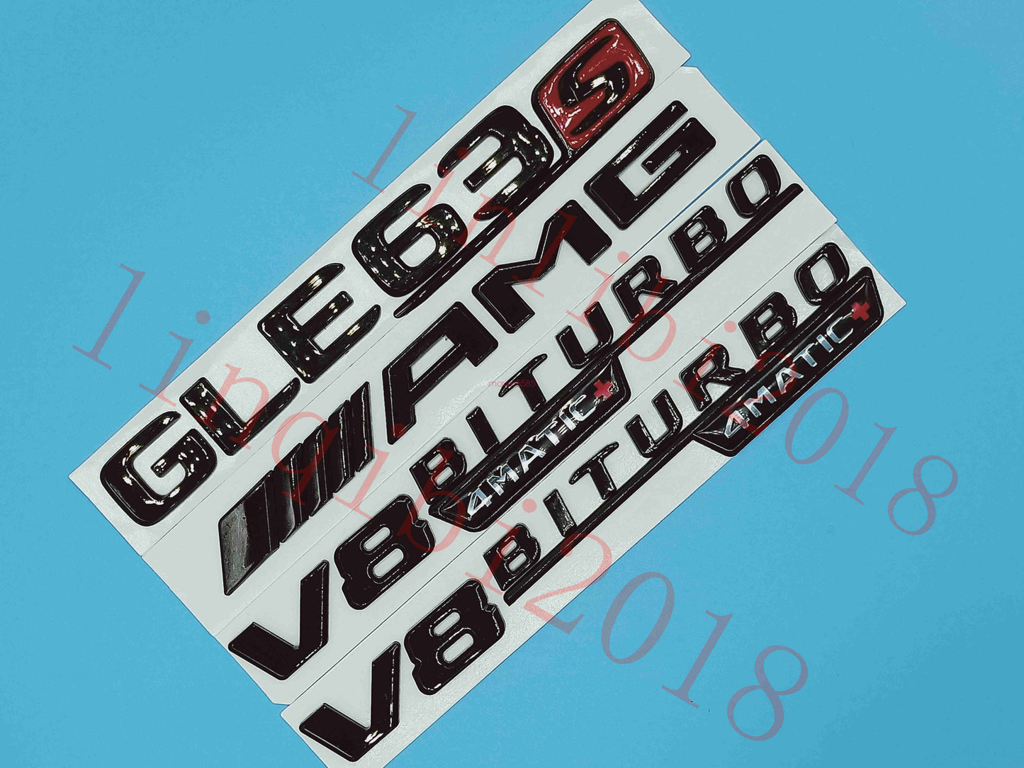 Gloss Black GLE63s AMG V8 BITURBO Trunk Embl Badge Sticker for Mercedes Benz