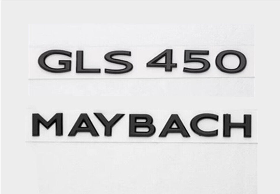 Gloss Black GLS450 Maybach Number Trunk Letters Badge Emblems Sticker For Benz