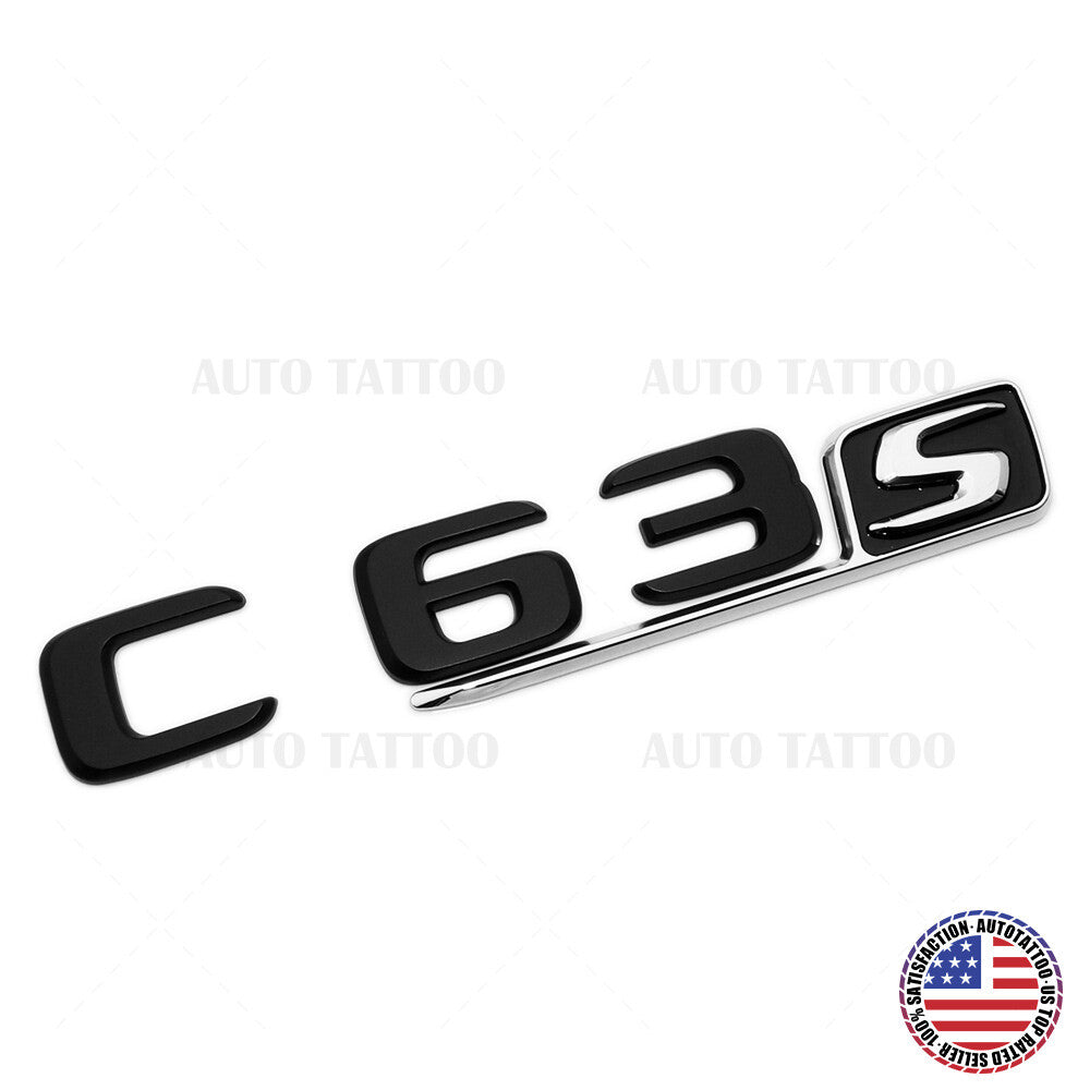17-20 C 63 S AMG Emblem Trunk Lid Letter Logo Nameplate Badge Decorate Black
