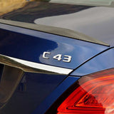 17-20 C43 Emblem Trunk Lid Letter Logo Nameplate Badge Decorate AMG OEM Chrome