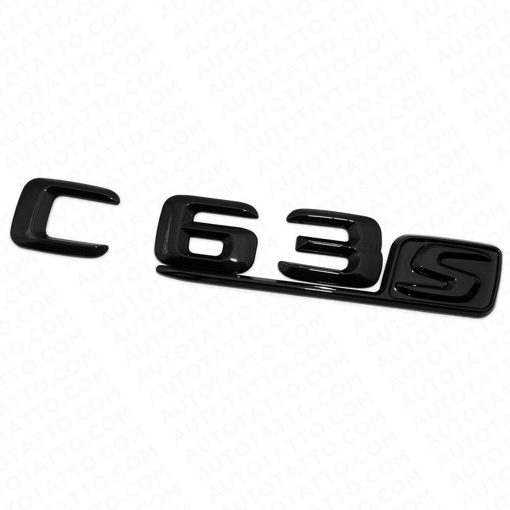 15-16 C 63 S AMG Letter Emblem Trunk 3D Logo Badge Decorate Sport Gloss Black