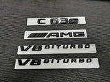 Gloss Black C63S AMG V8 BITURBO PACKAGE Trunk Emblem Badge Sticker For C63 W205