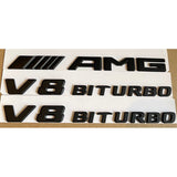 Matte Black Red C63s AMG V8 BITURBO Sticker Emblem Badge for Benz C63s W205