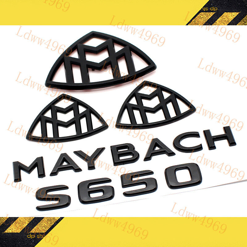 5pcs Glossy Black MAYBACH Letters Trunk Badge Emblem For S-Class W222 S650 2017+