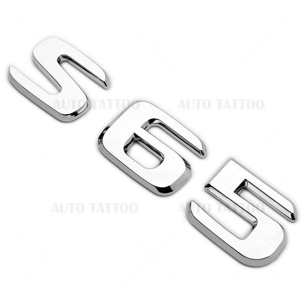 18-21 S 65 AMG Letter 3D Emblem Trunk Logo Nameplate Badge Decorate OEM Chrome